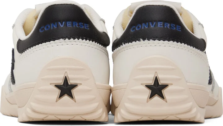 Converse White Run Star Trainer Nylon & Leather Sneakers - Image 2