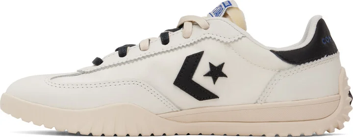Converse White Run Star Trainer Nylon & Leather Sneakers - Image 3