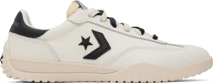 Converse White Run Star Trainer Nylon & Leather Sneakers