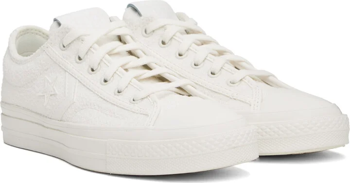 Converse White Star Player 76 Monochrome Low Top Sneakers - Image 4