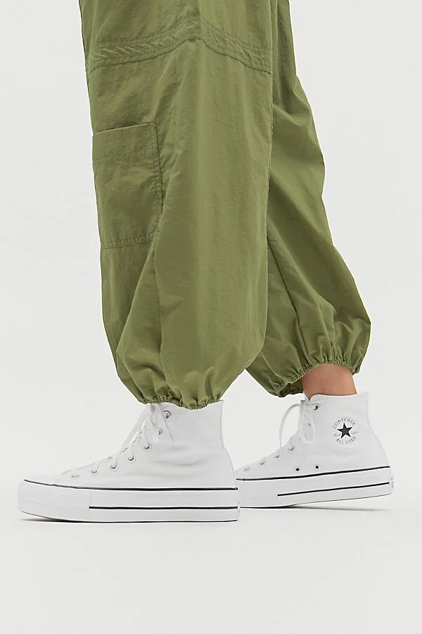 Converse Women's Chuck Taylor All Star Canvas Platform High Top Sneaker in White/Black/White - Image 2