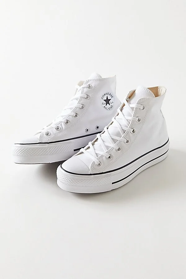 Converse Women's Chuck Taylor All Star Canvas Platform High Top Sneaker in White/Black/White - Image 3