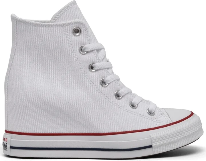 Converse Women's Chuck Taylor All Star Wedge Platform Casual Sneakers from Finish Line - White, Red, Navy - Image 2