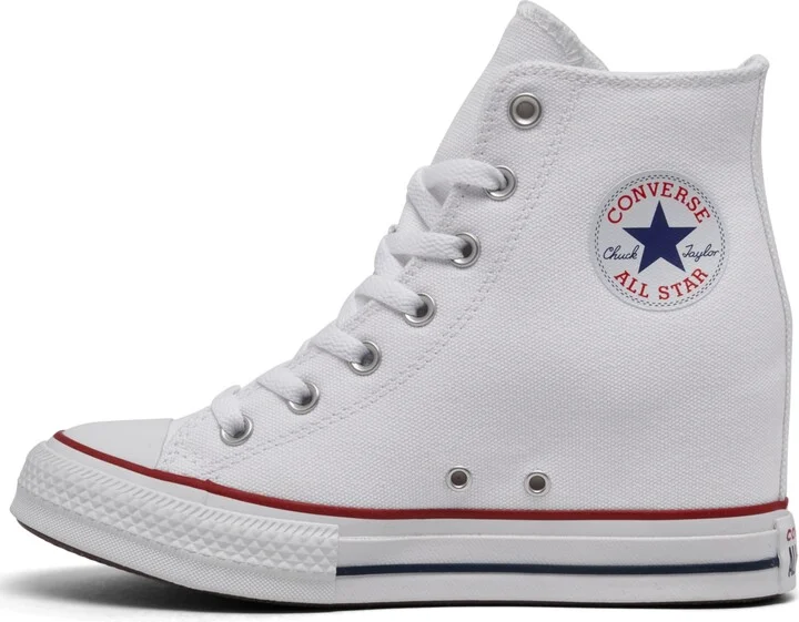 Converse Women's Chuck Taylor All Star Wedge Platform Casual Sneakers from Finish Line - White, Red, Navy - Image 4