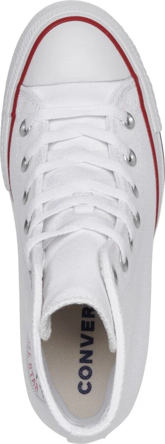 Converse Women's Chuck Taylor All Star Wedge Platform Casual Sneakers from Finish Line - White, Red, Navy - Image 6