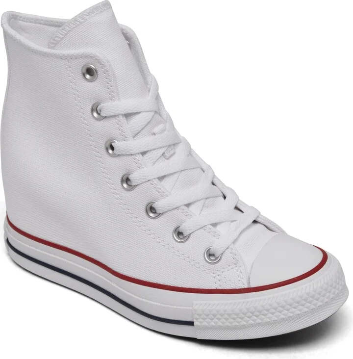 Converse Women's Chuck Taylor All Star Wedge Platform Casual Sneakers from Finish Line - White, Red, Navy