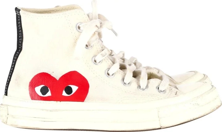 Converse x Comme des Garçons Play 70 Chuck Taylor High Cut Sneakers in Cream Canvas