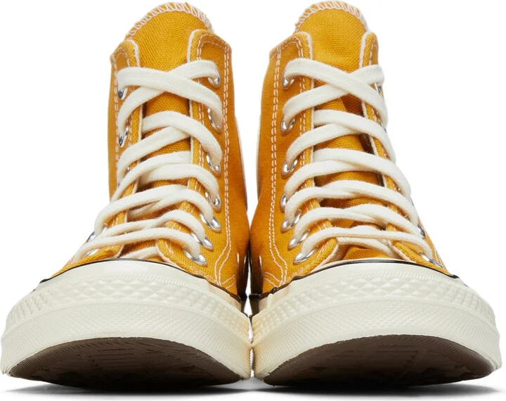 Converse Yellow Chuck 70 Hi Sneakers - Image 2