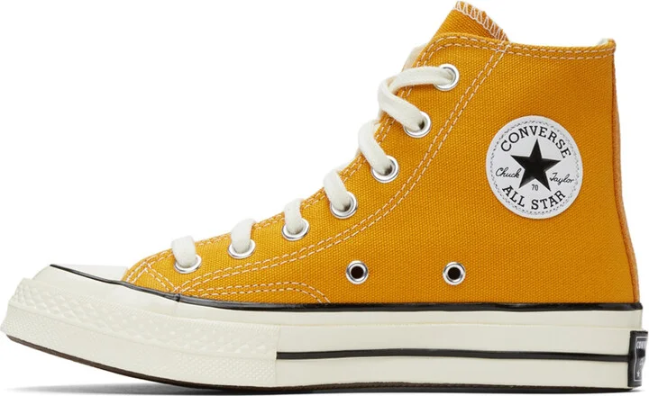 Converse Yellow Chuck 70 Hi Sneakers - Image 3