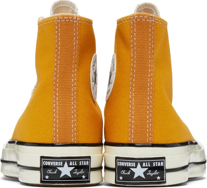 Converse Yellow Chuck 70 Hi Sneakers - Image 4