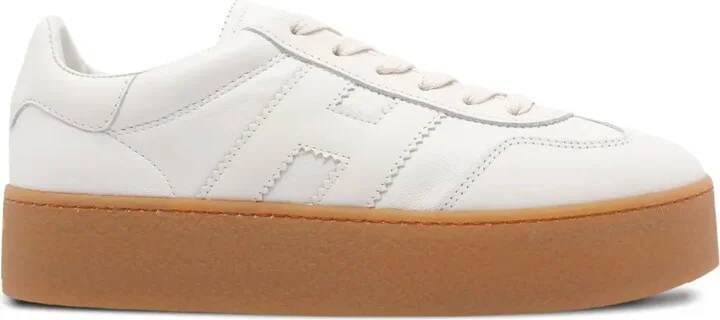 Cool leather platform low-top sneakers