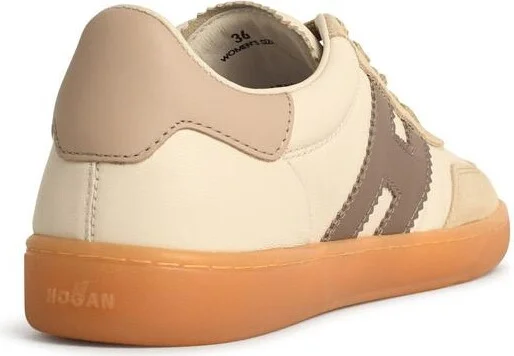 'cool' White Leather Sneakers - Image 3