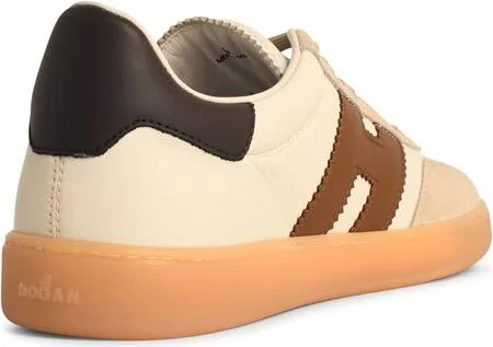 'cool' White Leather Sneakers - Image 3