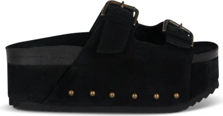 Cooper-Two Suede Platform Sandal-Black - Image 3