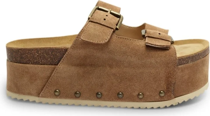 Cooper-Two Suede Platform Sandal-Brown - Image 3
