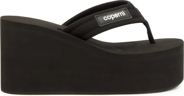 Coperni 90 Canvas Thong Wedge Sandals