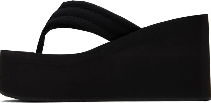 Coperni Black Branded Wedge Heeled Sandals - Image 3