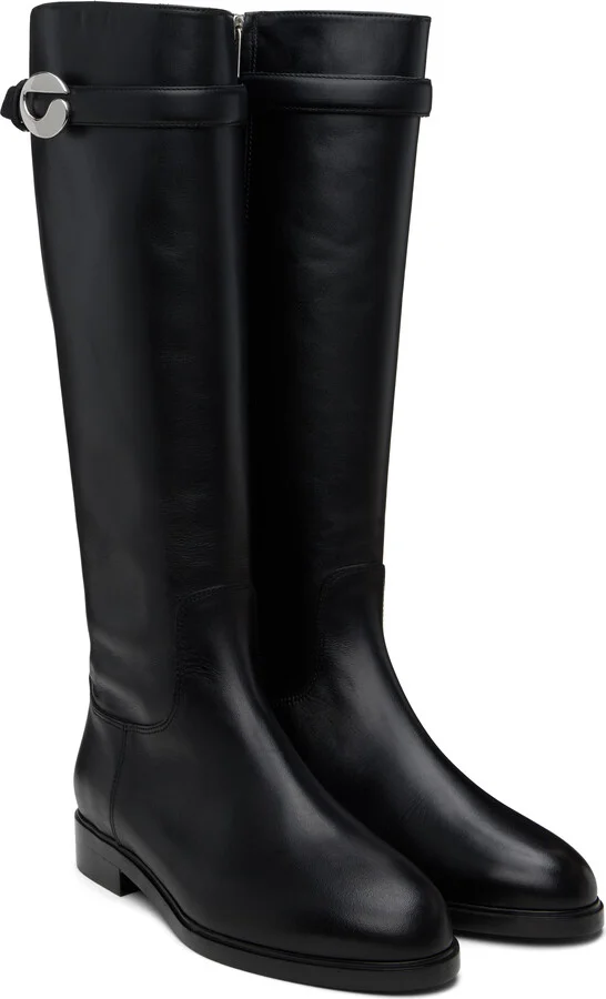 Coperni Black Cavalier Flat Tall Boots - Image 4
