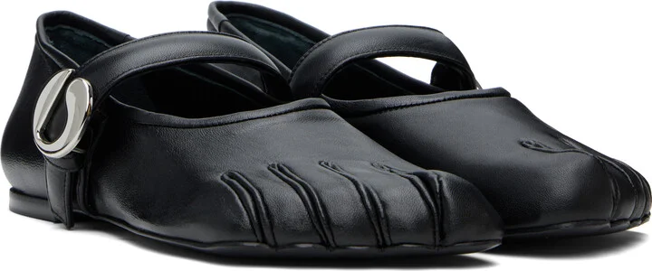 Coperni Black Five-Toe Ballerina Belt Loafers - Image 4