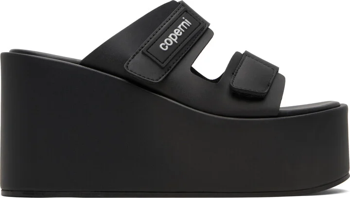 Coperni Black Patch Wedge Sandals