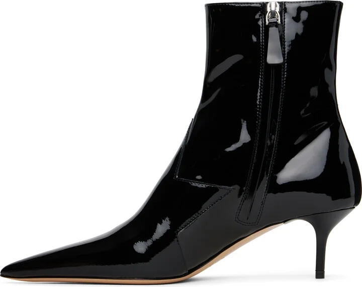 Coperni Black Patent Star Cut-Out Low Boots - Image 3