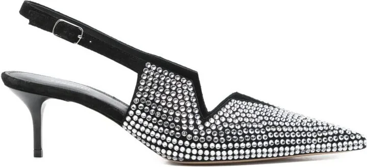 Coperni Crystal Embellished Star Cut Out Low Stiletto Shoes