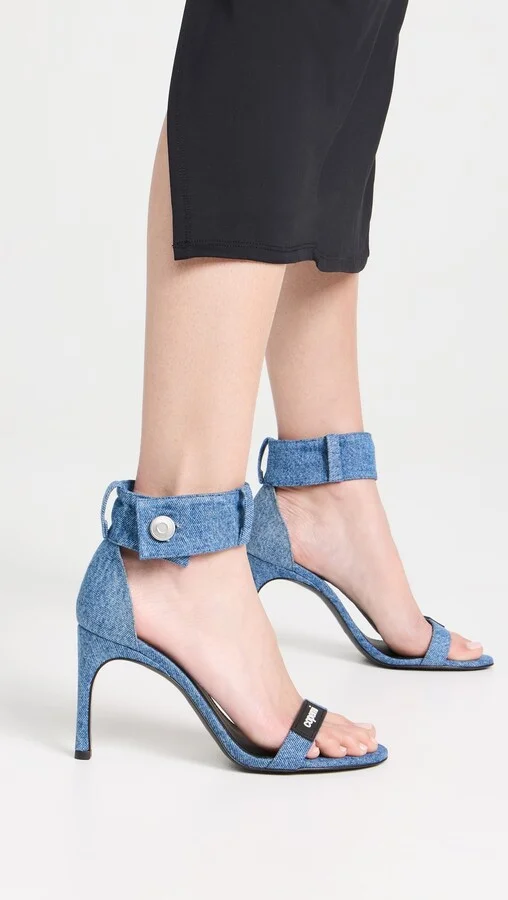 Coperni Denim Waistband Strap Logo Sandals - Image 4