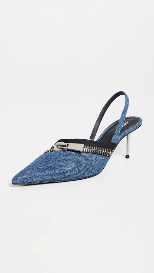 Coperni Denim Zip Stiletto Heels - Image 2