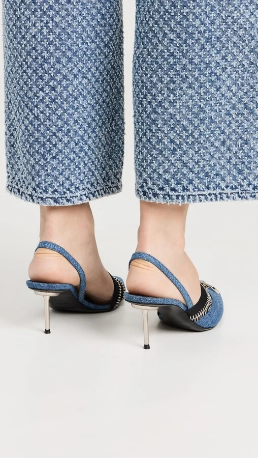 Coperni Denim Zip Stiletto Heels - Image 5