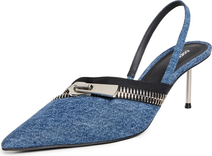 Coperni Denim Zip Stiletto Heels