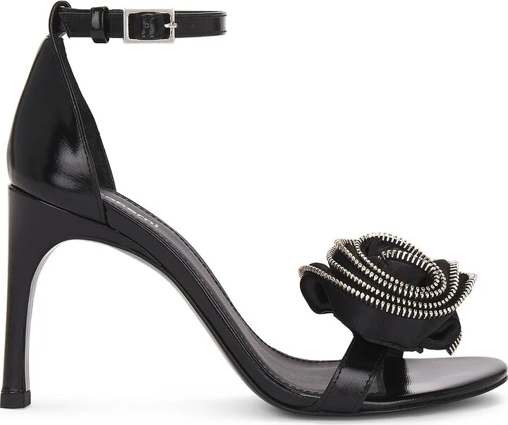 Coperni Flower Single Strap Sandals in Black