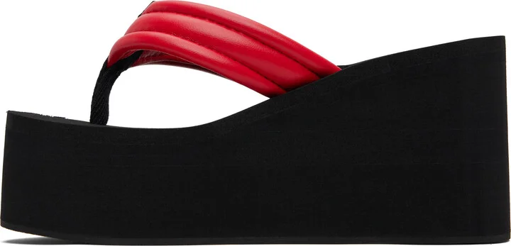 Coperni Red Wedge Heeled Sandals - Image 3