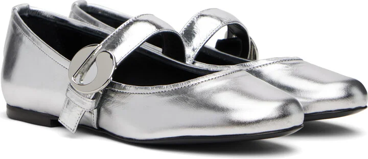 Coperni Silver Belt Ballerina Flats - Image 4