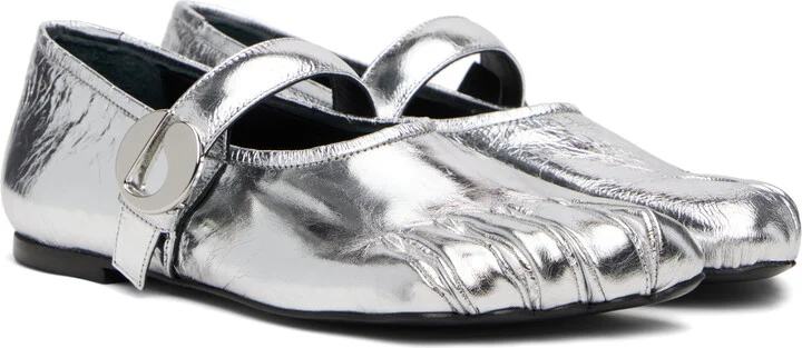 Coperni Silver Five-Toe Ballerina Belt Loafers - Image 4