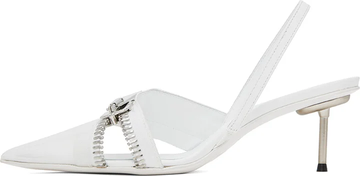 Coperni White Clear Zip Heels - Image 3