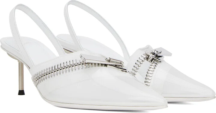 Coperni White Clear Zip Heels - Image 4