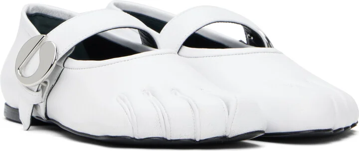 Coperni White Five-Toe Belt Ballerina Flats - Image 4