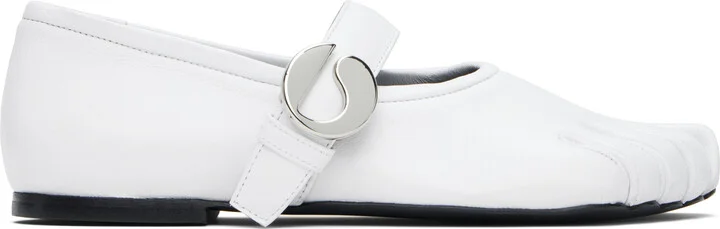Coperni White Five-Toe Belt Ballerina Flats