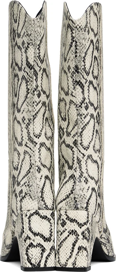 Coperni White Snake Bridge Cowboy Boots - Image 2