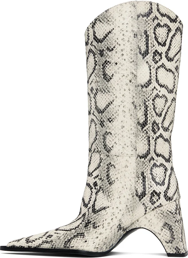Coperni White Snake Bridge Cowboy Boots - Image 3
