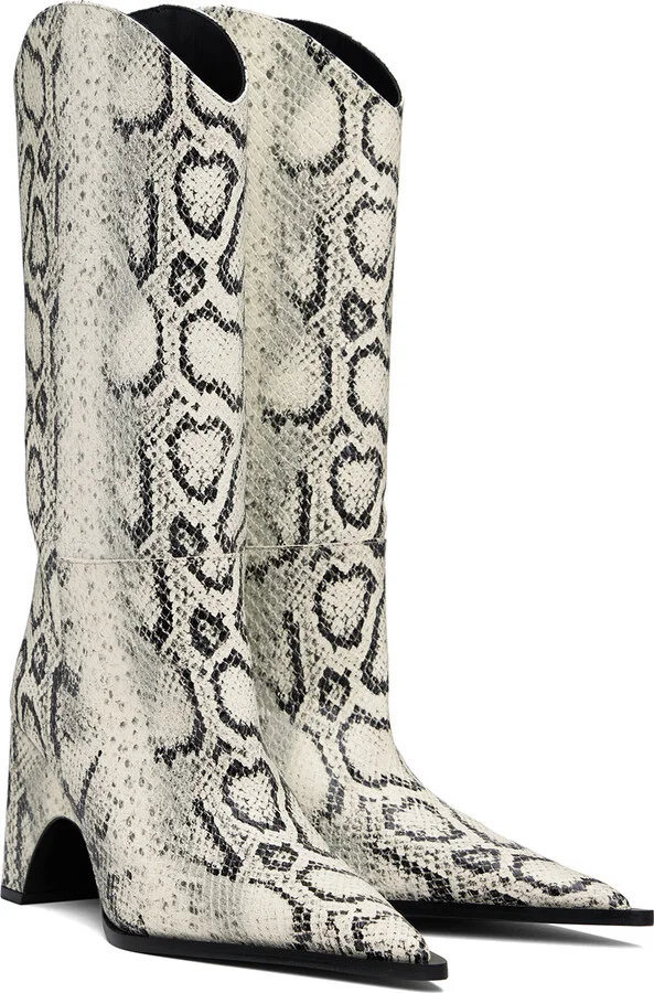 Coperni White Snake Bridge Cowboy Boots - Image 4