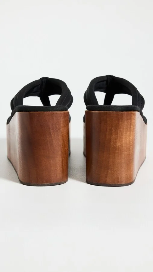 Coperni Wooden Branded Wedge Sandals - Image 4