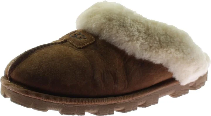 Coquette Womens Suede Lined Mule Slippers
