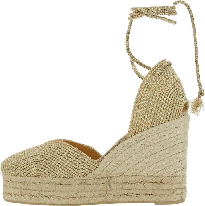 'cora' Beige Wedges With Lace-up Closure In Fabric Woman - Image 3