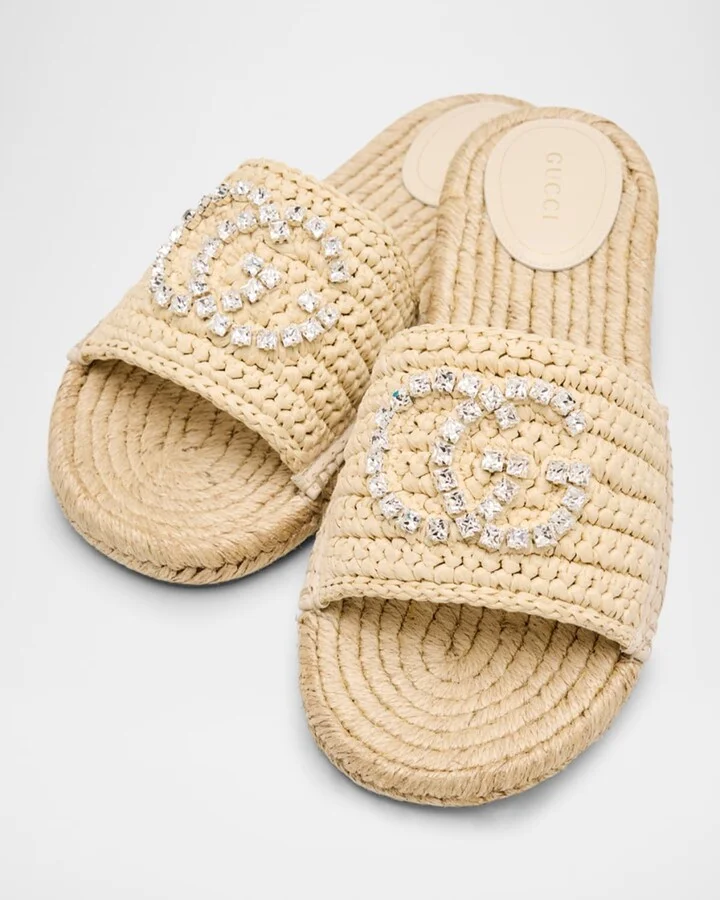 Cora GG Interlock Raffia Espadrille Sandals - Image 8