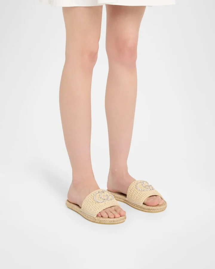 Cora GG Interlock Raffia Espadrille Sandals - Image 9
