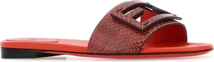 Coral Leather Baguette Slippers - Image 2