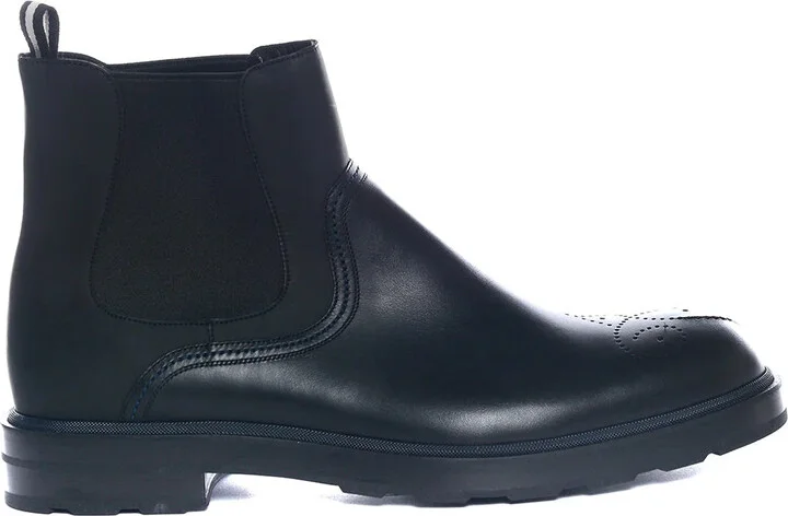 Corbet 6230637 Men's Black Calf Plain Leather Chelsea Boots