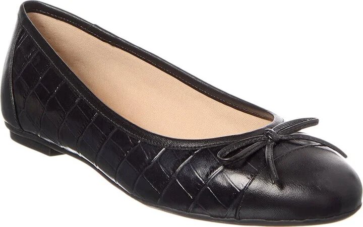 Cordelia Croc-Embossed Leather Flat