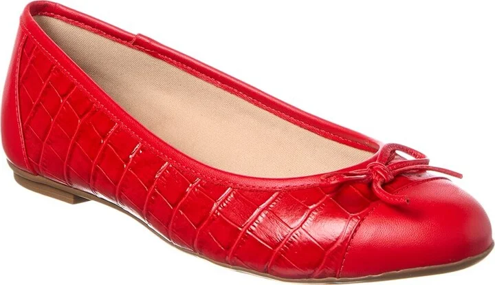 Cordelia Croc-Embossed Leather Flat